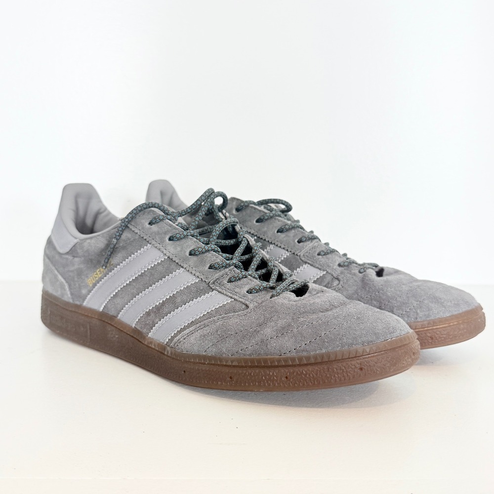 Adidas Busenitz Skate Shoes Mens 9 Grey Suede Gum Sole Streetwear Retro
